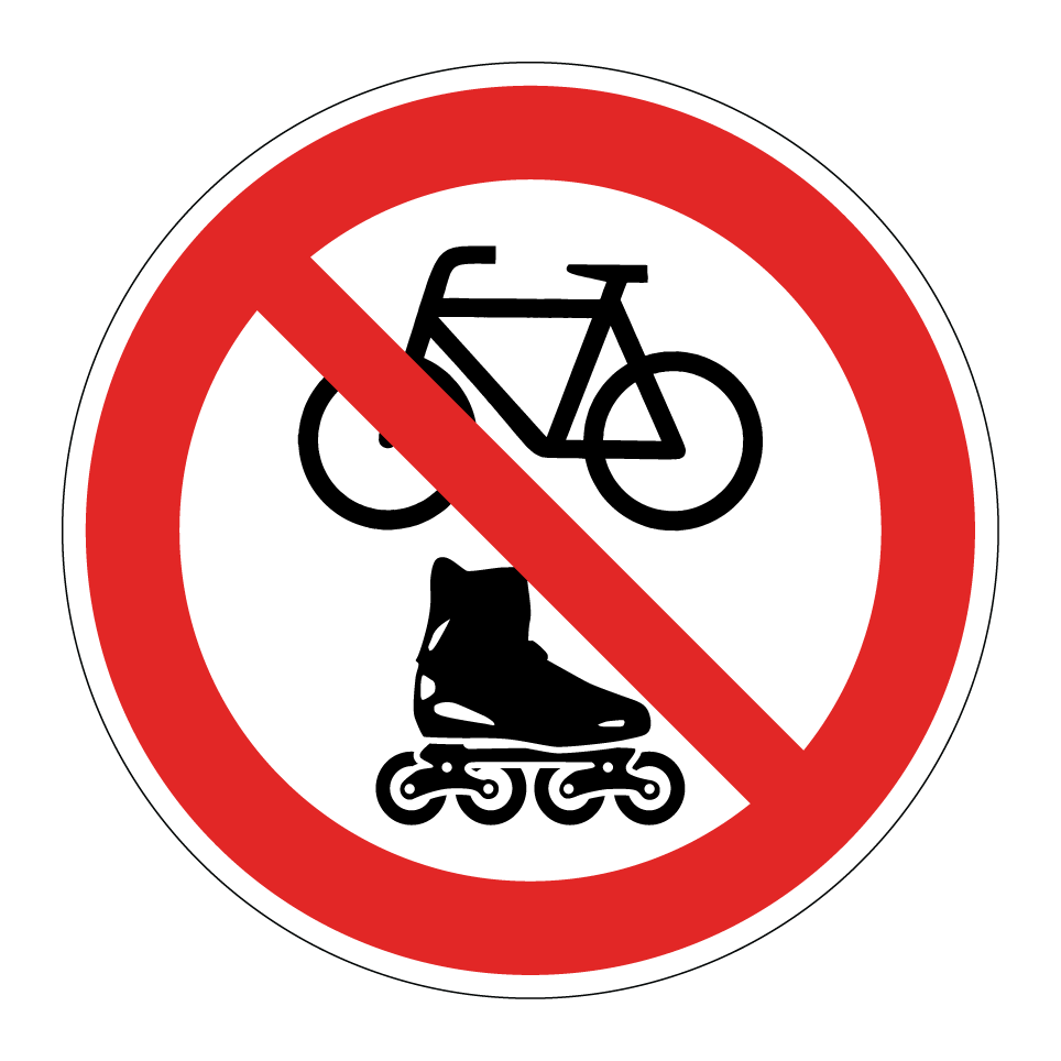 No bicycles or rollerblading
