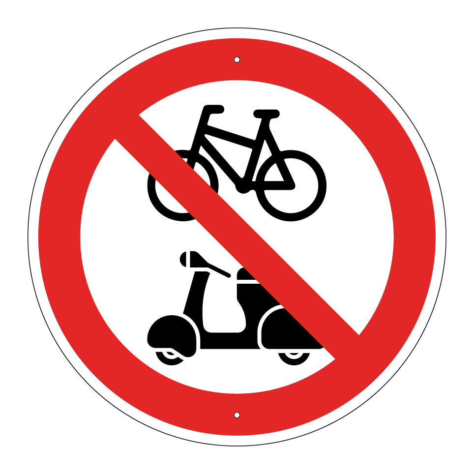 No bicycles or mopeds
