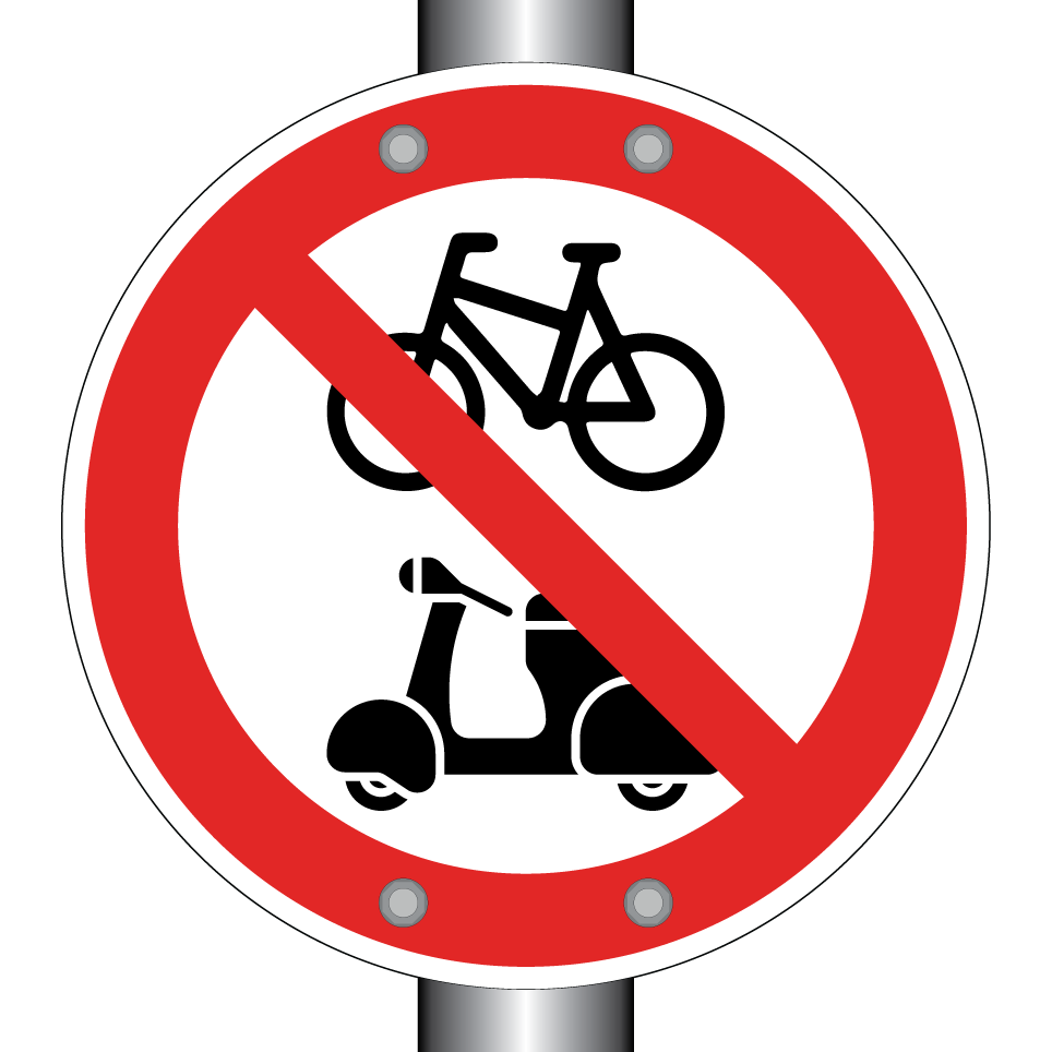 No bicycles or mopeds