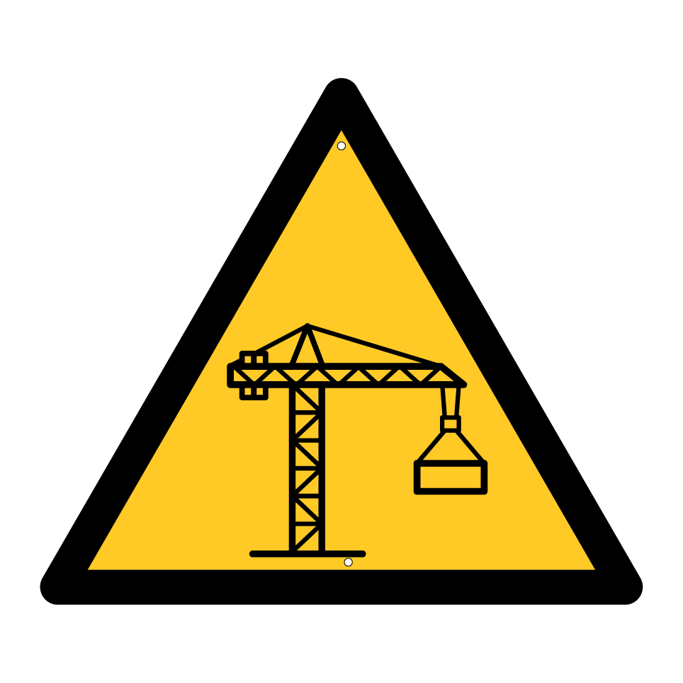 Warning overhead crane