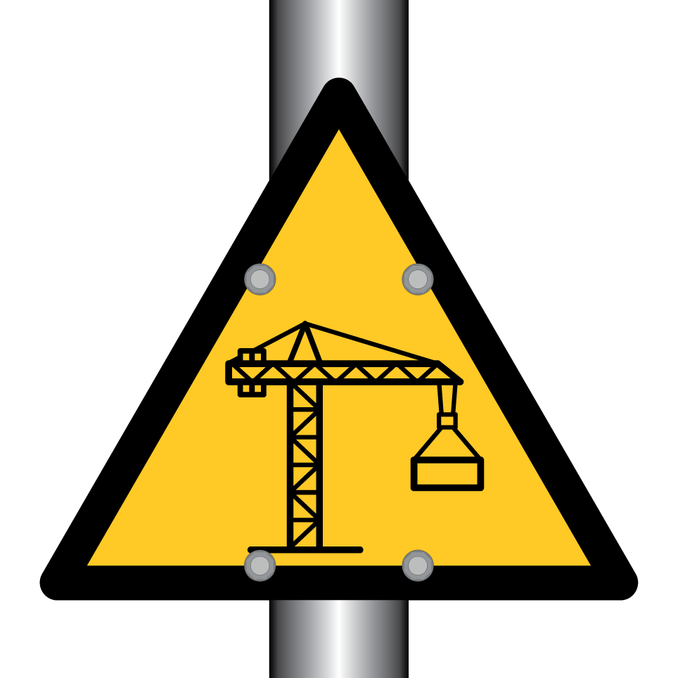 Warning overhead crane