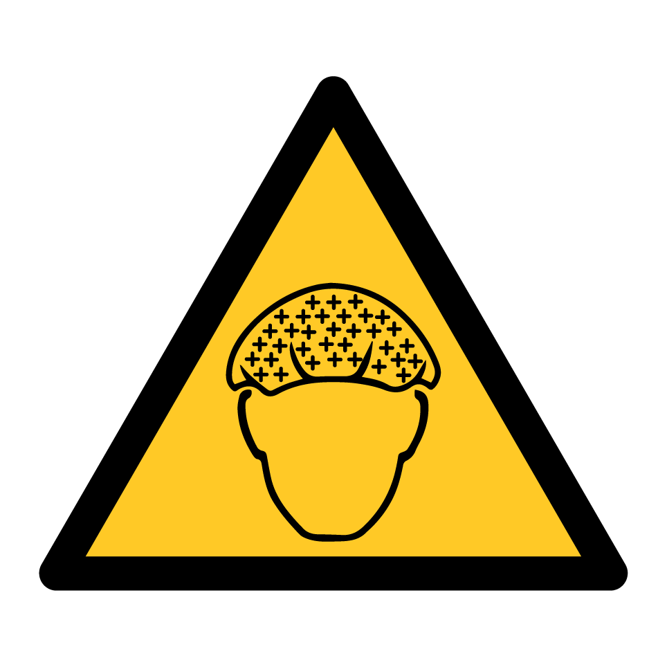 Warning hair protection required