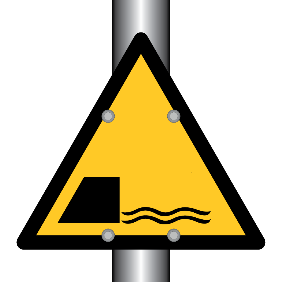 Warning water discharge outlet