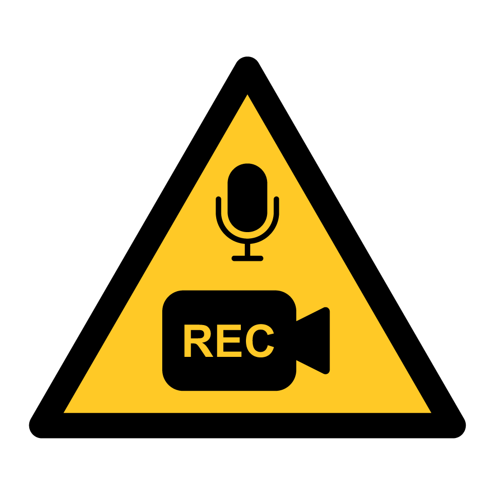 Warning audio and video recording in progress