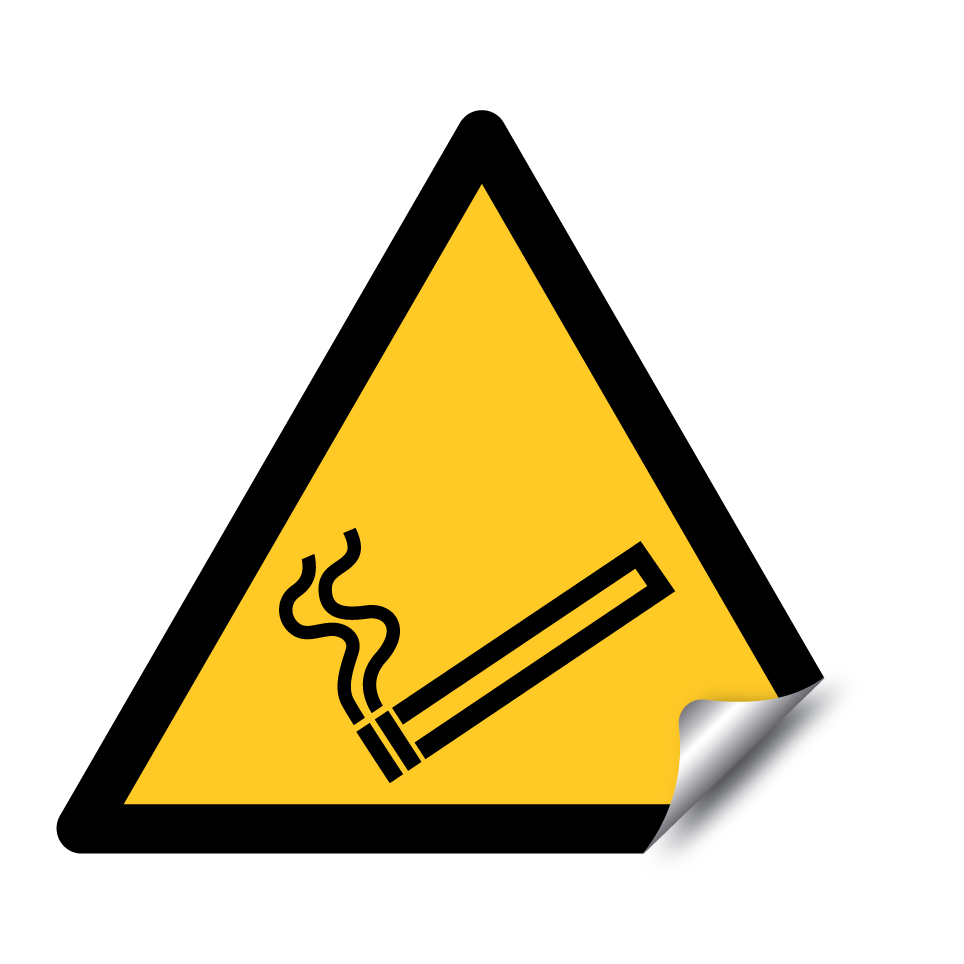 Warning smoking / Fire hazard due to smoking