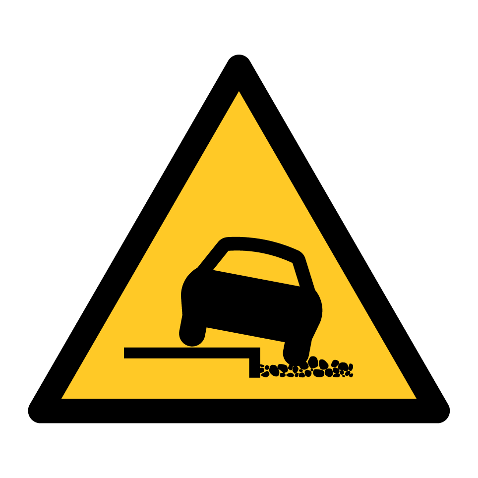 Warning unstable roadside