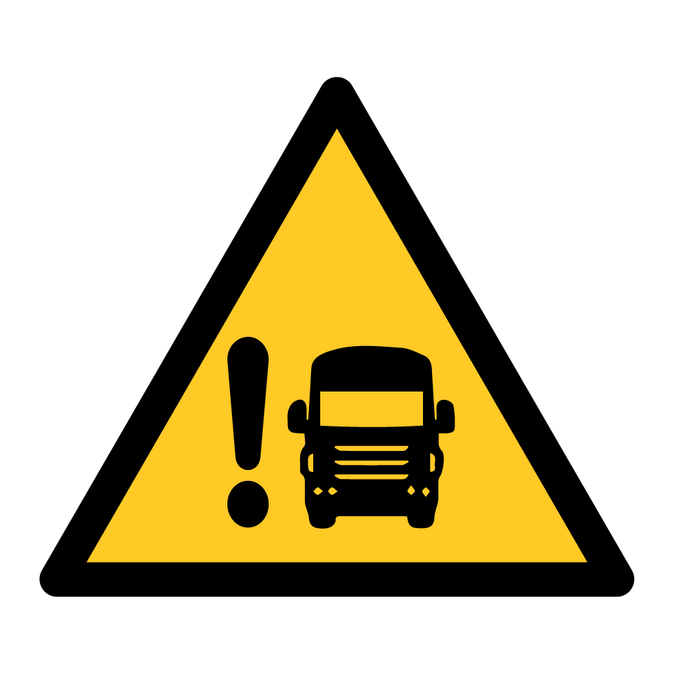 Warning truck blind spot