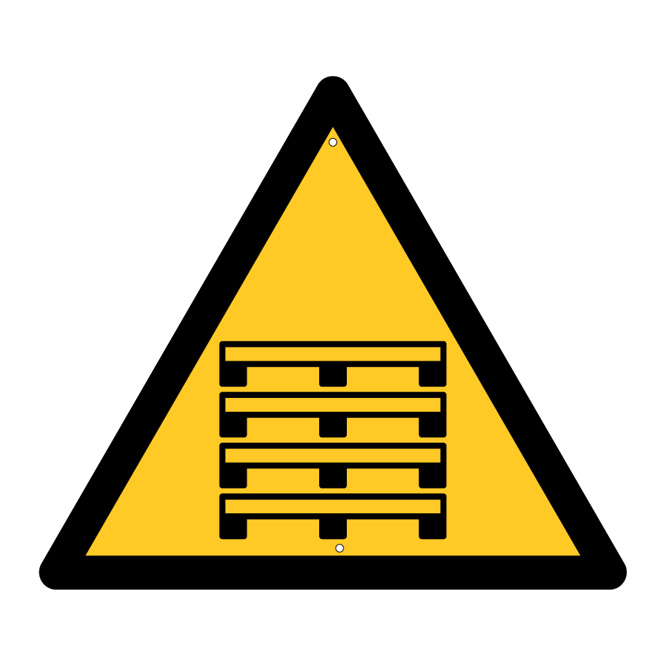 Warning stacked pallets
