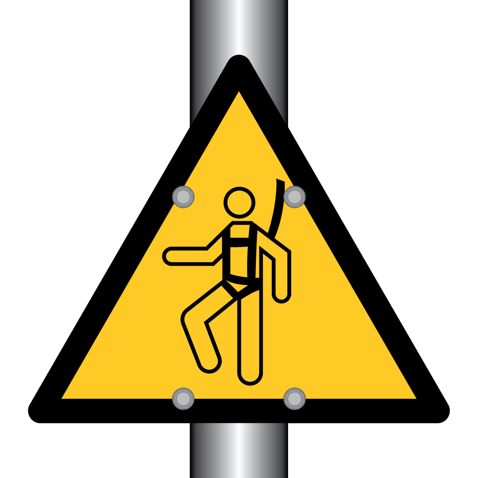 Warning fall hazard use safety harness