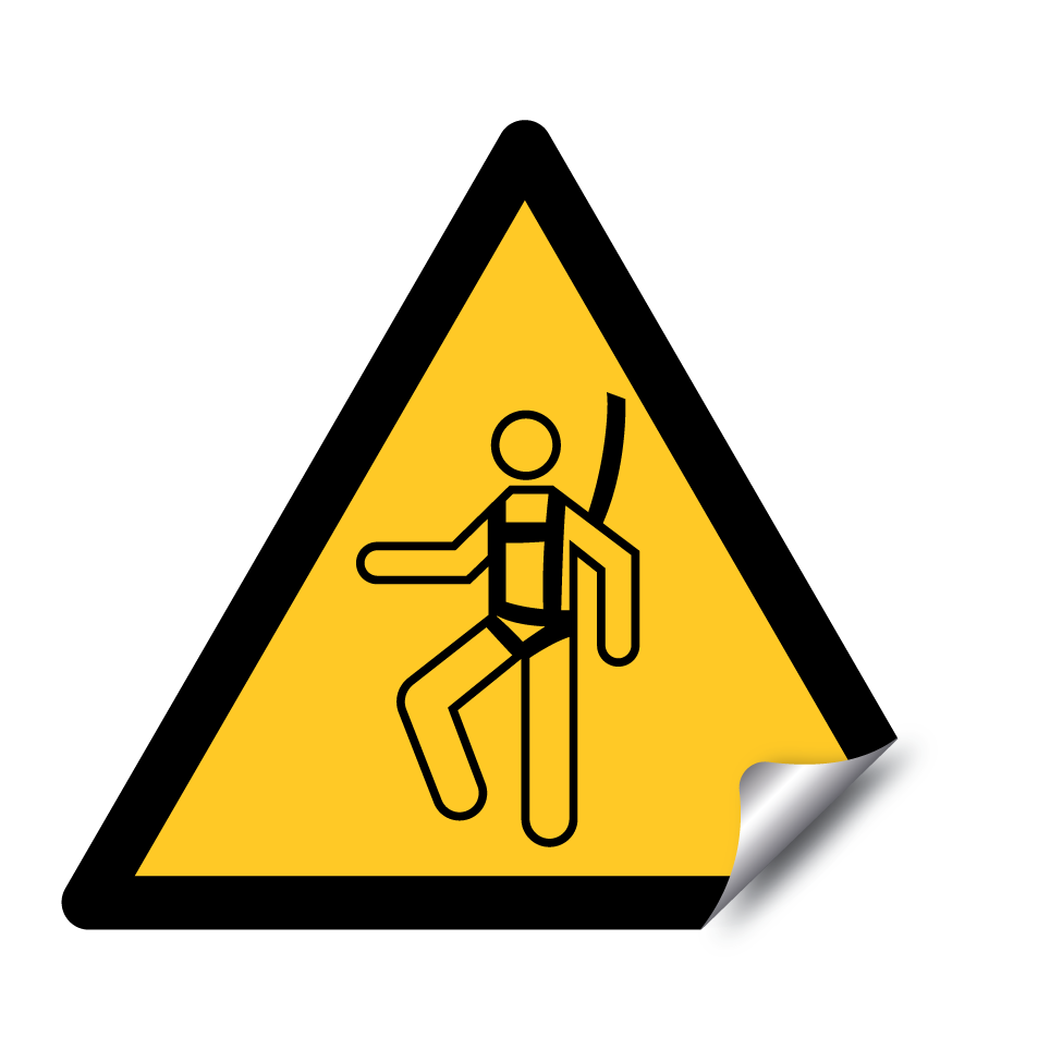 Warning fall hazard use safety harness