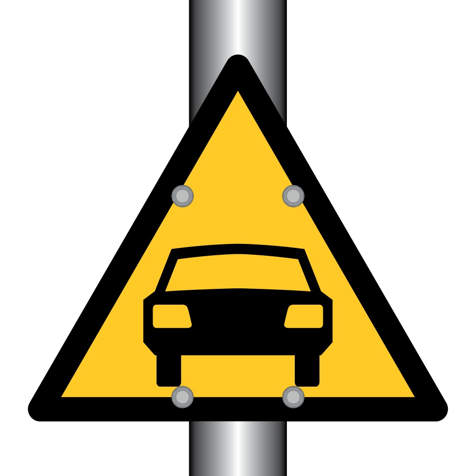 Warning motor vehicle