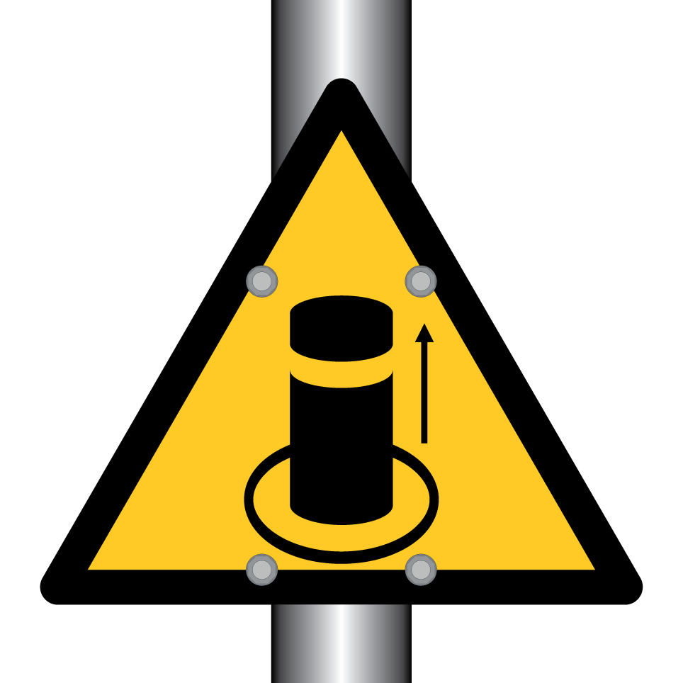 Warning emerging bollard