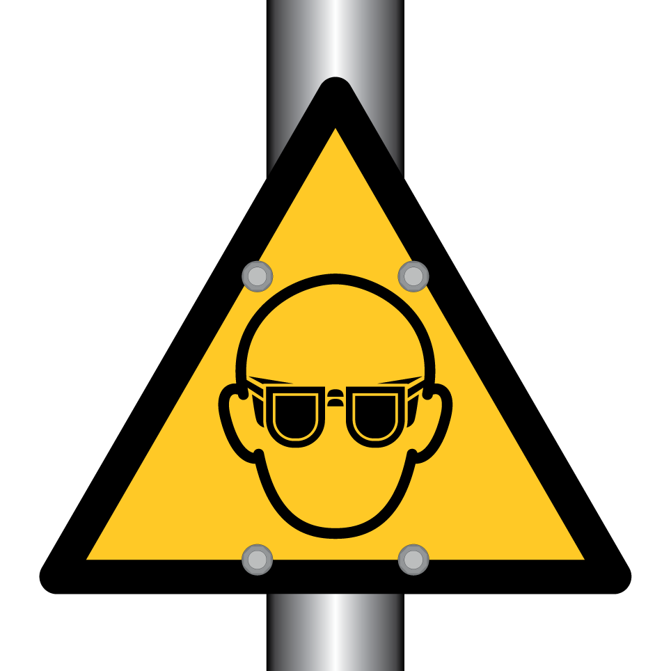 Warning eye protection required
